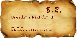 Brezán Richárd névjegykártya